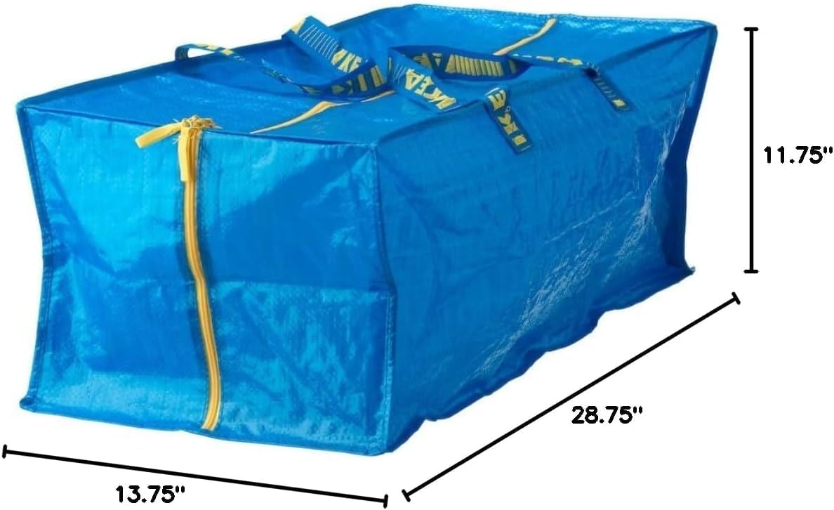 Ikea 901.491.48 Frakta Storage Bag, Blue, 4 Pack (Premium bag)