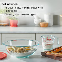 Pyrex 3 Piece Glass Measuring Cup Set, Includes 1-Cup, 2-Cup, and 4-Cup Tempered Glass Liquid Measuring Cups, Dishwasher, Freezer, Microwave, and Preheated Oven Safe, Essential Kitchen Tools