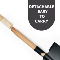 7PCS Kids Gardening Tools, Long Shovel, Rake for Leaves, Spade, Hoe, Steel Heads & Real Wood Handle, Yard Tools for Children Toddlers Gifts Black