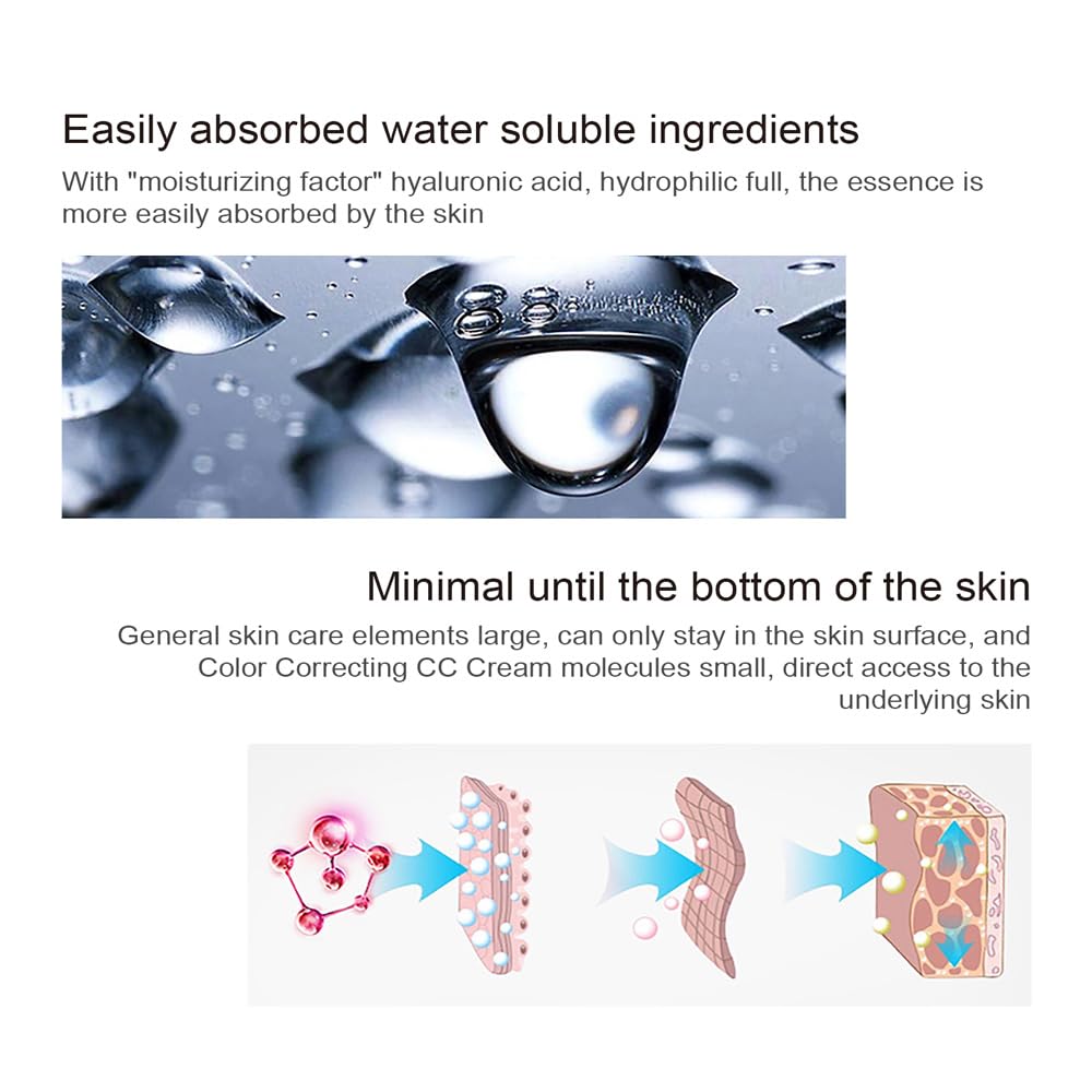 Color Correcting CC Cream with SPF 25, Coverage Lightweight Foundation, Hydrating Serum, Even Skin Tone Makeup and Skin Care, Boost Radiance, Refine Skin Texture, Avoid Sun Damage (Dark, 1PCS) 1 Fl Oz (Pack of 1) Dark