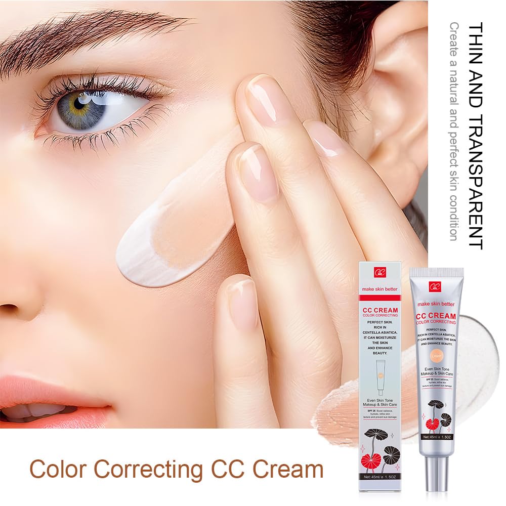 Color Correcting CC Cream with SPF 25, Coverage Lightweight Foundation, Hydrating Serum, Even Skin Tone Makeup and Skin Care, Boost Radiance, Refine Skin Texture, Avoid Sun Damage (Dark, 1PCS) 1 Fl Oz (Pack of 1) Dark