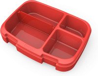 Bentgo Fresh Tray (Red) with Transparent Cover - Reusable, BPA-Free, 4-Compartment Meal Prep Container with Built-In Portion Control for Healthy At-Home Meals and On-the-Go Lunches