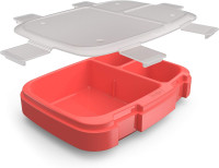 Bentgo Fresh Tray (Red) with Transparent Cover - Reusable, BPA-Free, 4-Compartment Meal Prep Container with Built-In Portion Control for Healthy At-Home Meals and On-the-Go Lunches