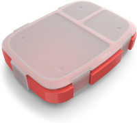 Bentgo Fresh Tray (Red) with Transparent Cover - Reusable, BPA-Free, 4-Compartment Meal Prep Container with Built-In Portion Control for Healthy At-Home Meals and On-the-Go Lunches