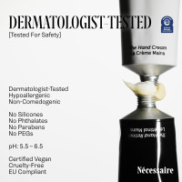 Nécessaire - The Hand Cream for Women & Men with 5 Ceramides & Peptides, Fragrance-Free Hand Lotion, Fast-Absorbing, Non-Greasy. - 2.2 fl oz.