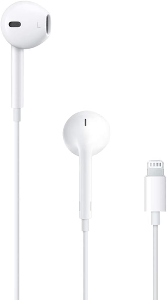 Apple EarPods Headphones with Lightning Connector, Wired Ear Buds for iPhone with Built-in Remote to Control Music, Phone Calls, and Volume Lighting
