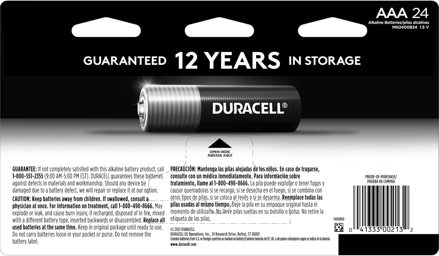 Duracell Coppertop AAA Batteries with Power Boost Ingredients, 24 Count Pack Triple A Battery with Long-Lasting Power, Alkaline AAA Battery for Household and Office Devices 24 Count (Pack of 1)