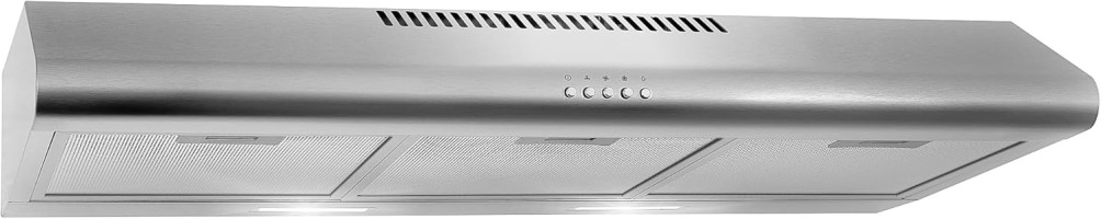 COSMO COS-5MU36 36 in. Delta Collection Ducted Under Cabinet Range Hood, Button Controls, Reusable Filters, LED Lights, Stainless Steel Stainless Steel 36 inch (Standard)
