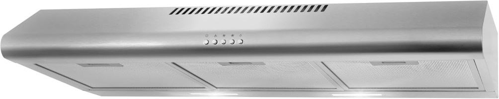 COSMO COS-5MU36 36 in. Delta Collection Ducted Under Cabinet Range Hood, Button Controls, Reusable Filters, LED Lights, Stainless Steel Stainless Steel 36 inch (Standard)