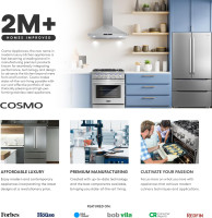 COSMO COS-5MU36 36 in. Delta Collection Ducted Under Cabinet Range Hood, Button Controls, Reusable Filters, LED Lights, Stainless Steel Stainless Steel 36 inch (Standard)