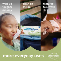 WaterWipes Sensitive+ Baby & Toddler Wipes, 3-In-1 Cleans, Cares, Protects, 99.9% Water, Textured Clean, Unscented & Hypoallergenic, 240 Count (4 Packs) Unscented 60 Count (Pack of 4)