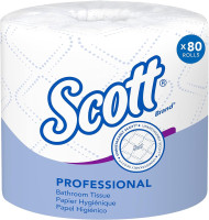 Scott Professional Standard Roll Bulk Toilet Paper (04460), 2-Ply, Elevated Design, White, Individually Wrapped (80 Rolls of 550 Sheets, 44,000 Sheet Total) 550 sheet (Pack of 80)