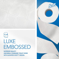 Scott Professional Standard Roll Bulk Toilet Paper (04460), 2-Ply, Elevated Design, White, Individually Wrapped (80 Rolls of 550 Sheets, 44,000 Sheet Total) 550 sheet (Pack of 80)