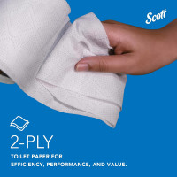 Scott Professional Standard Roll Bulk Toilet Paper (04460), 2-Ply, Elevated Design, White, Individually Wrapped (80 Rolls of 550 Sheets, 44,000 Sheet Total) 550 sheet (Pack of 80)