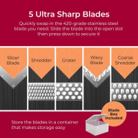 Mueller Austria Mandoline Slicer for Kitchen, Adjustable Vegetable Chopper, Fruit, Cheese Grater, Potato Chips Slicer - Black