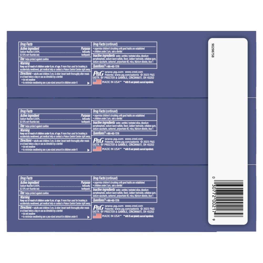 Crest 3D White Arctic Fresh Teeth Whitening Toothpaste, 3.8 oz (Pack of 3)