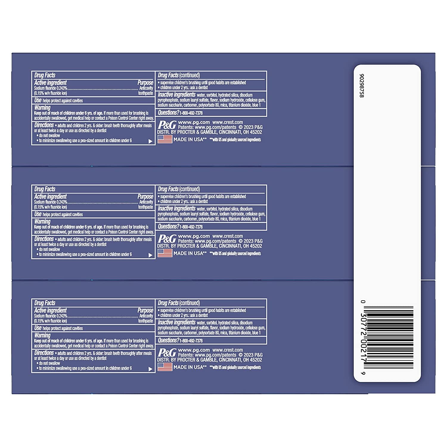 Crest 3D White Arctic Fresh Teeth Whitening Toothpaste, 3.8 oz (Pack of 3)