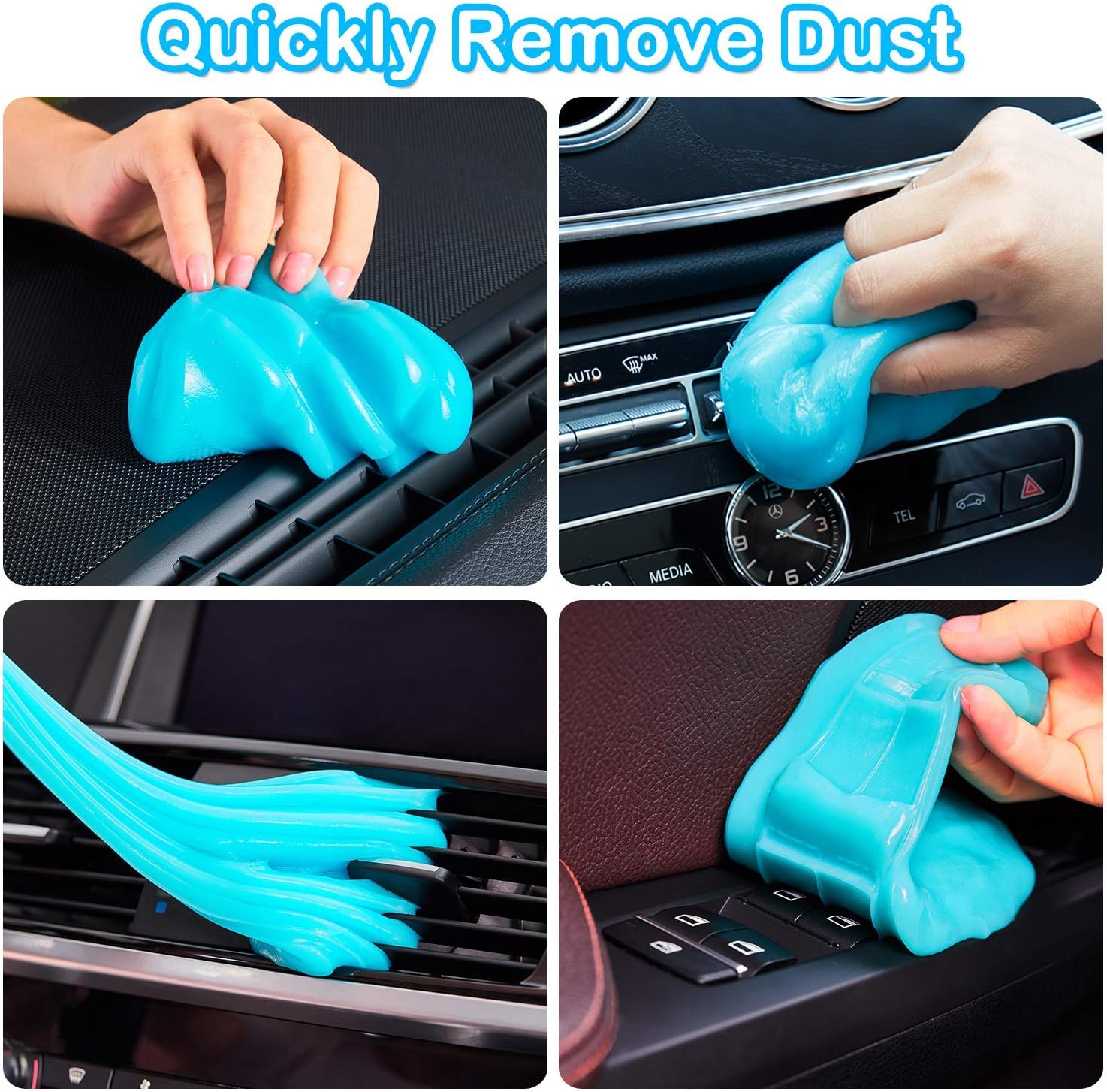 PULIDIKI Car Cleaning Gel Universal Detailing Kit Automotive Dust Car Crevice Cleaner Slime Auto Air Vent Interior Detail Removal for Car Putty Cleaning Keyboard Cleaner Car Accessories Blue