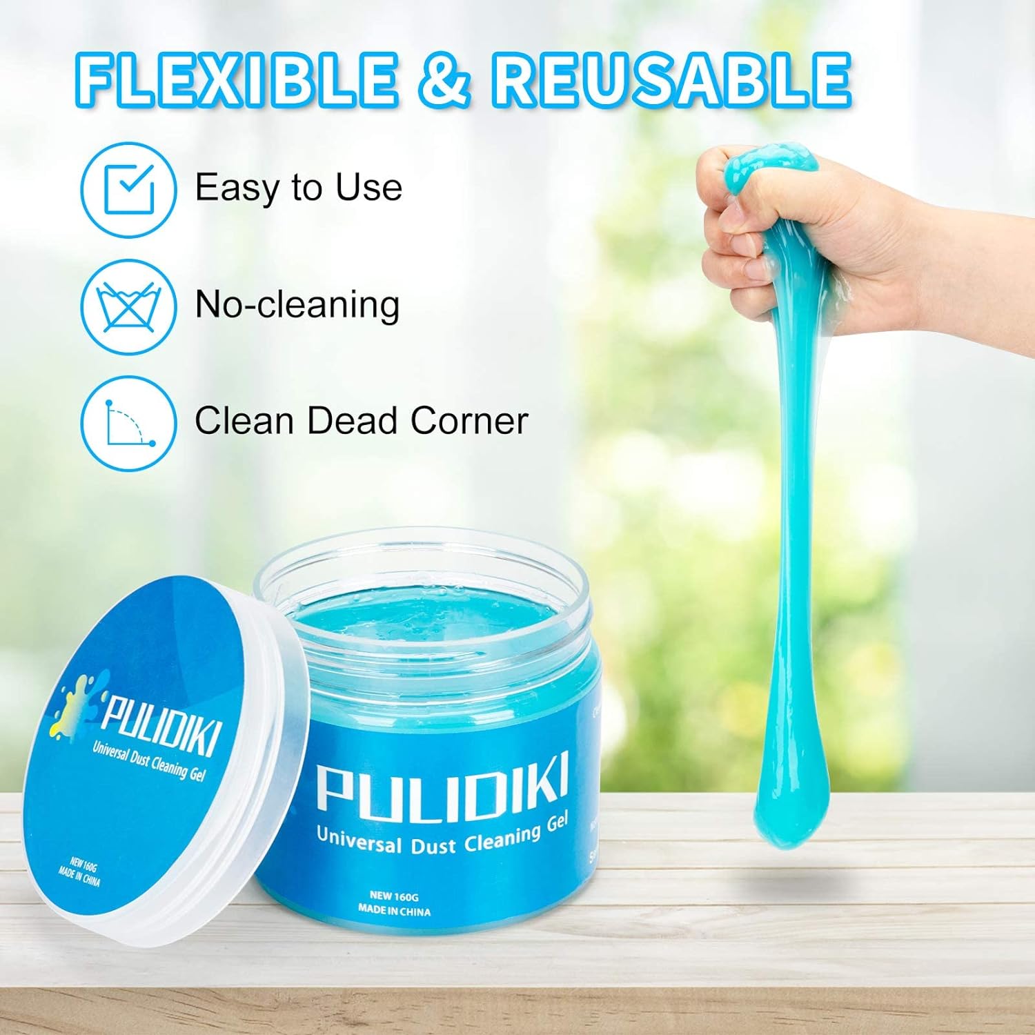 PULIDIKI Car Cleaning Gel Universal Detailing Kit Automotive Dust Car Crevice Cleaner Slime Auto Air Vent Interior Detail Removal for Car Putty Cleaning Keyboard Cleaner Car Accessories Blue