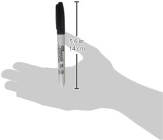 Sharpie Permanent Markers Set, Quick Drying And Fade Resistant Fine Point Marker For Wood, Plastic, Paper, Metal, And More, Drawing, Coloring, And Poster Marker , Black, 12 Count