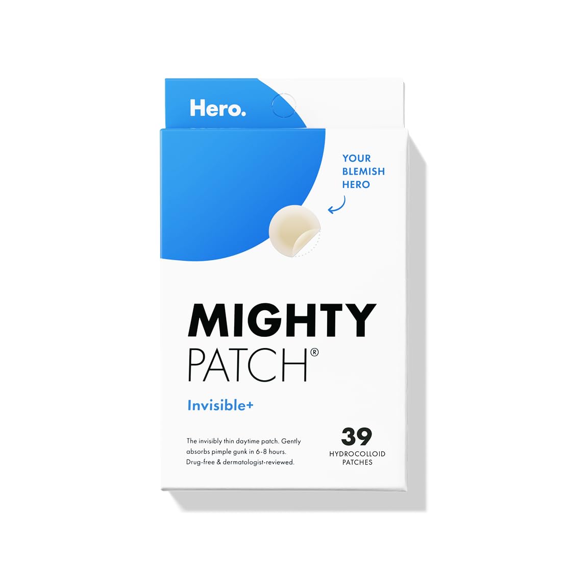 Mighty Patch™ Invisible+ Patch - Daytime Hydrocolloid Acne Pimple Patches for Covering Zits and Blemishes, Ultra Thin Spot Stickers for Face and Skin (24 Medium and 15 Small Patches) 39 Count
