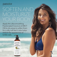 PURA D'OR 16 Oz ORGANIC Fractionated Coconut Oil – USDA Certified – MCT Oil – Therapeutic, Hydrating, Lightweight Moisturizer – Hexane Free Carrier Oil For Essential Oils & Massage – Face, Hair & Body 16 Fl Oz (Pack of 1)