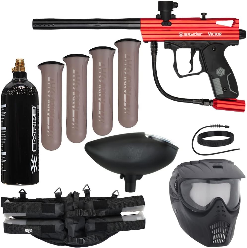 Action Village Kingman Spyder Epic Paintball Gun Package Kit (Victor) (Red)