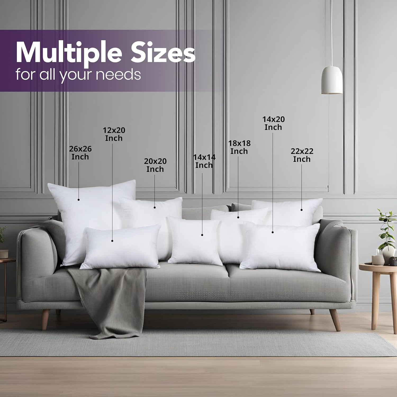 Utopia Bedding 18x18 Pillow Inserts, Set of 2, White – Indoor Decorative Throw Pillows for Bed, Sofa & Couch – Soft, Supportive & Fluffy Cushion Inserts White 18x18 Inch