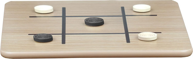Regal Games - Reversible Wooden Board for Chess, Checkers & Tic-Tac-Toe - 24 Interlocking Wooden Checkers and 32 Standard Chess Pieces - for Age 8 to Adult for Family Fun 10,5 Inch - Reversible