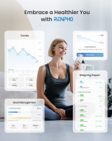 RENPHO Smart Scale for Body Weight, Digital Bathroom Scale BMI Weighing Bluetooth Body Fat Scale, Body Composition Monitor Health Analyzer with Smartphone App, 400 lbs - Elis 1 Black 11