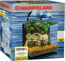 Marineland Contour 3 Aquarium Kit 3 Gallons, Rounded Glass Corners, Includes LED Lighting 3-Gallon