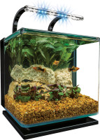 Marineland Contour 3 Aquarium Kit 3 Gallons, Rounded Glass Corners, Includes LED Lighting 3-Gallon