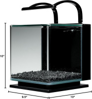 Marineland Contour 3 Aquarium Kit 3 Gallons, Rounded Glass Corners, Includes LED Lighting 3-Gallon