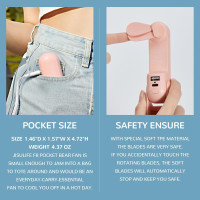 JISULIFE Handheld Mini Fan, 3 IN 1 USB Rechargeable Portable Fan [12-19 Working Hours] with Power Bank, Flashlight, Pocket Design for Travel/Summer/Concerts/Lash, Gifts for Women (Pink)
