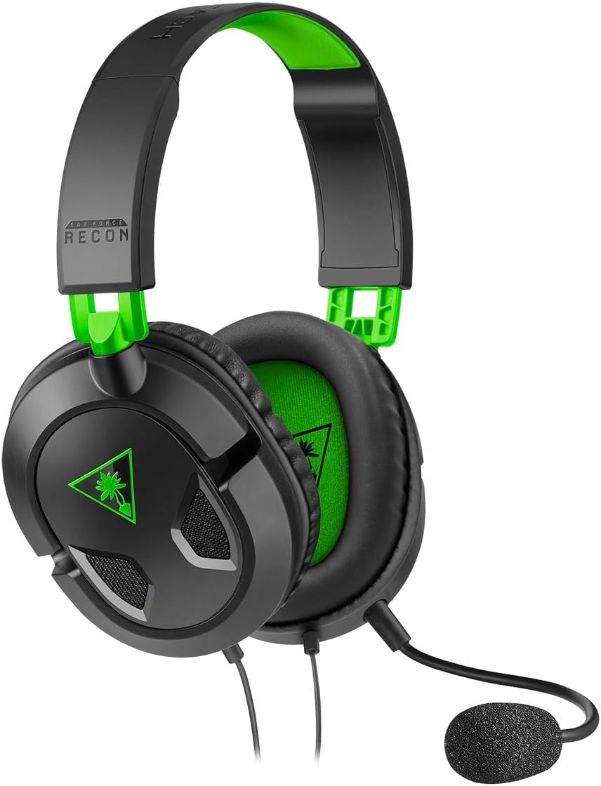 Turtle Beach Recon 50 Xbox Gaming Headset – Officially Licensed for Xbox Series X|S, Xbox One, and Windows PCs with 3.5mm – Also works with PS5, PS4, and Mobile Devices, Removable Mic, 40mm Speakers Black / Green