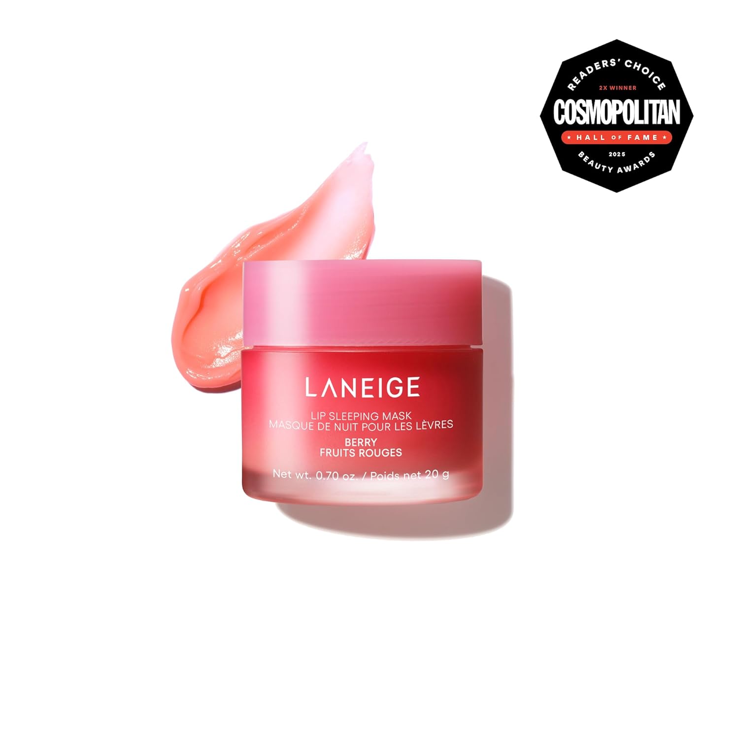 LANEIGE Lip Sleeping Mask: Nourish, Hydrate, Vitamin C, Murumuru & Shea Butter, Antioxidants, Flaky, Dry Lips Berry