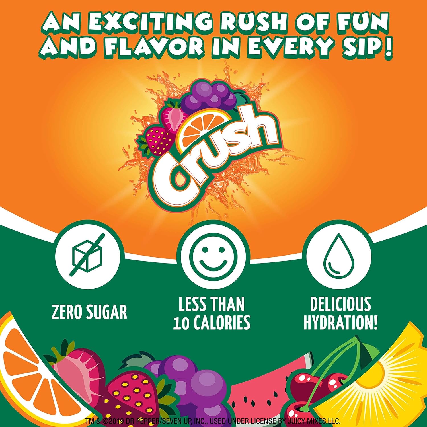 Crush, Watermelon– Powder Drink Mix – Sugar Free & Delicious, Makes 72 flavored water beverages
