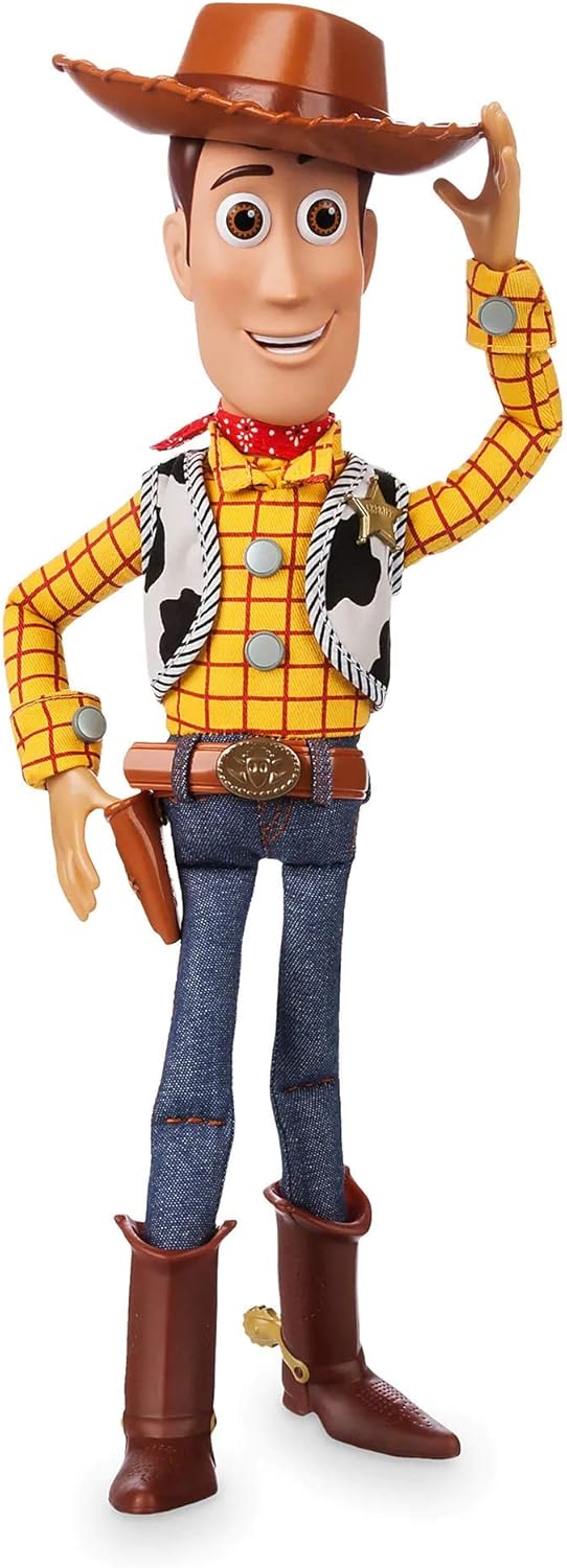 Disney Store Official Sheriff Woody Talking Action Figure from Toy Story, Features Sounds and Phrases from The Movies, Interacts with Other Figures and Toys