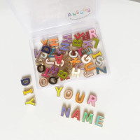 52Pcs Alloy Enamel Letter Shape Beads, Capital Alphabet 2 Sets of A-Z Charm Beads for DIY Bracelet Necklace Jewelry Making