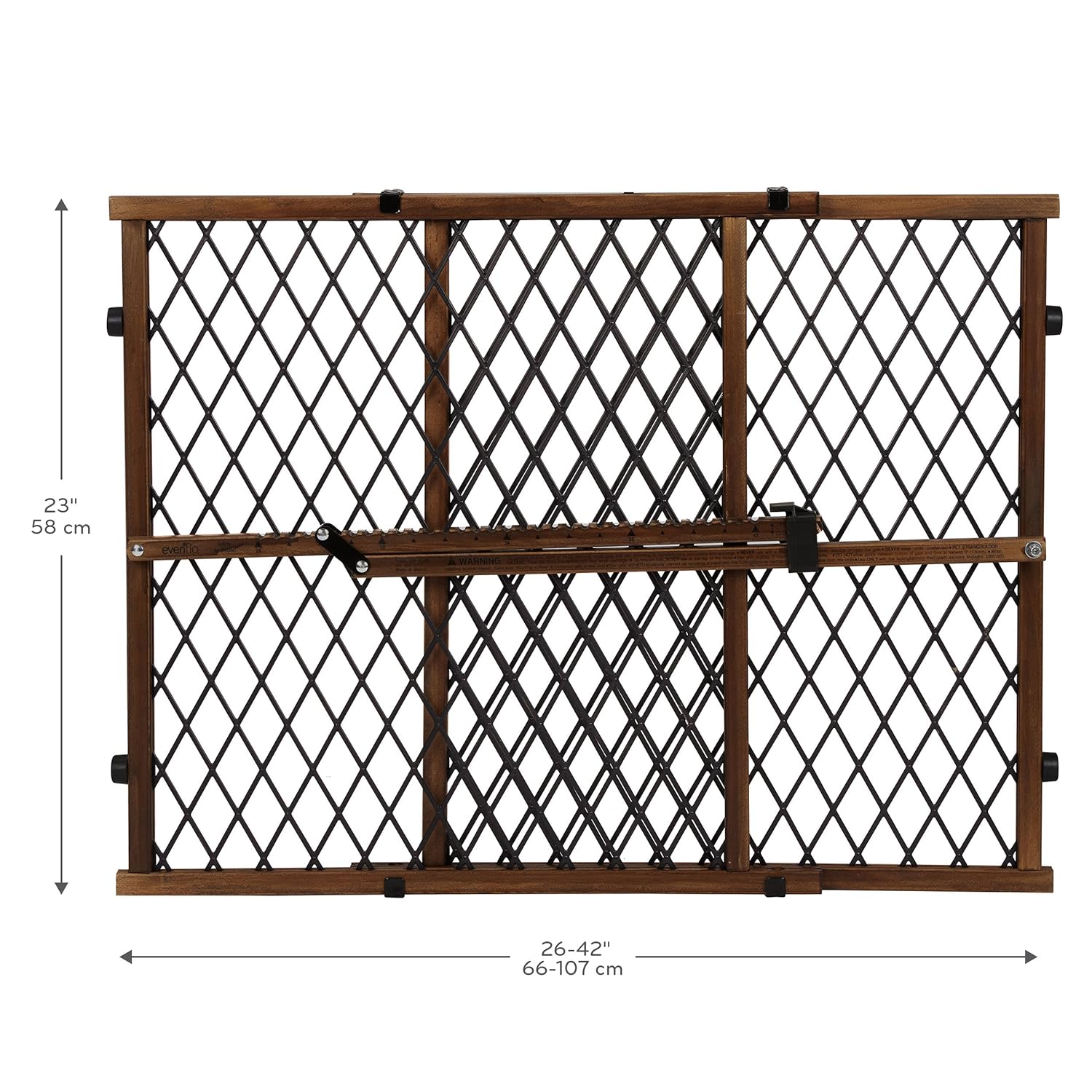 Evenflo Position & Lock Baby Gate, Pressure-Mounted, Farmhouse Collection