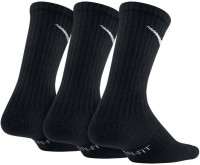 NIKE Boys' Performance Cushion Crew Socks with Band (3 Pairs) Small Black/White