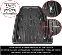 JEGS Rooftop Cargo Carrier for Car Storage - Large Roof Rack Style Carrier - Heavy Duty Weatherproof Storage - Made in USA - 18 Cubic Ft - 110 Lb Capacity - Aero Hard Shell