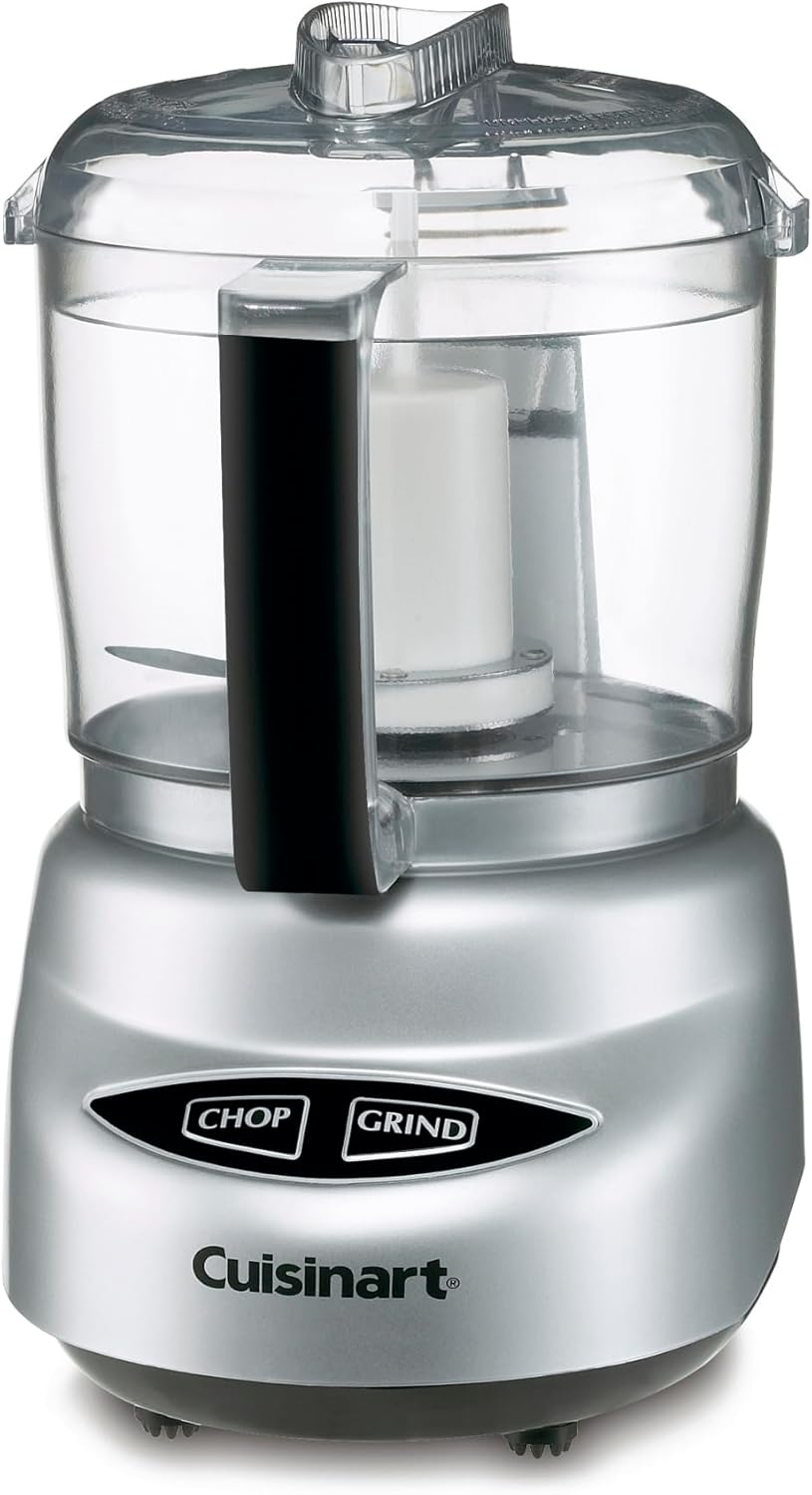 Cuisinart Mini-Prep Plus Food Processor, 24-Ounce Mini Food Processor to Chop Herbs, Vegetables, and Hard Cheese, 24-Ounce Work Bowl, Reversible Stainless Steel Blade, DLC-2ABC, Brushed Chrome/Nickel Brushed Chrome 24-ounce Processor