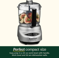 Cuisinart Mini-Prep Plus Food Processor, 24-Ounce Mini Food Processor to Chop Herbs, Vegetables, and Hard Cheese, 24-Ounce Work Bowl, Reversible Stainless Steel Blade, DLC-2ABC, Brushed Chrome/Nickel Brushed Chrome 24-ounce Processor