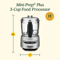 Cuisinart Mini-Prep Plus Food Processor, 24-Ounce Mini Food Processor to Chop Herbs, Vegetables, and Hard Cheese, 24-Ounce Work Bowl, Reversible Stainless Steel Blade, DLC-2ABC, Brushed Chrome/Nickel Brushed Chrome 24-ounce Processor