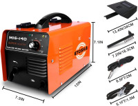 ETOSHA 140Amp MIG Welder, Flux Core Welder AC 110V Gasless Welding Machine with IGBT Inverter, Automatic Wire Feed Welders Portable Metal Welder No Gas 110 Voltage 140A Compact Welder with Welding Gun MIG 140