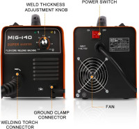 ETOSHA 140Amp MIG Welder, Flux Core Welder AC 110V Gasless Welding Machine with IGBT Inverter, Automatic Wire Feed Welders Portable Metal Welder No Gas 110 Voltage 140A Compact Welder with Welding Gun MIG 140