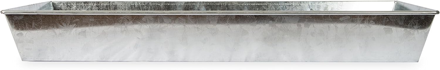 Achla Designs Antique Galvanized Steel Rectangular Plant Tray- 29 in