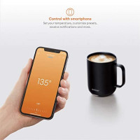 NEW Ember Temperature Control Smart Mug 2, 10 oz, Black, 1.5-hr Battery Life - App Controlled Heated Coffee Mug - Improved Design: Kitchen & Dining