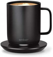 NEW Ember Temperature Control Smart Mug 2, 10 oz, Black, 1.5-hr Battery Life - App Controlled Heated Coffee Mug - Improved Design: Kitchen & Dining